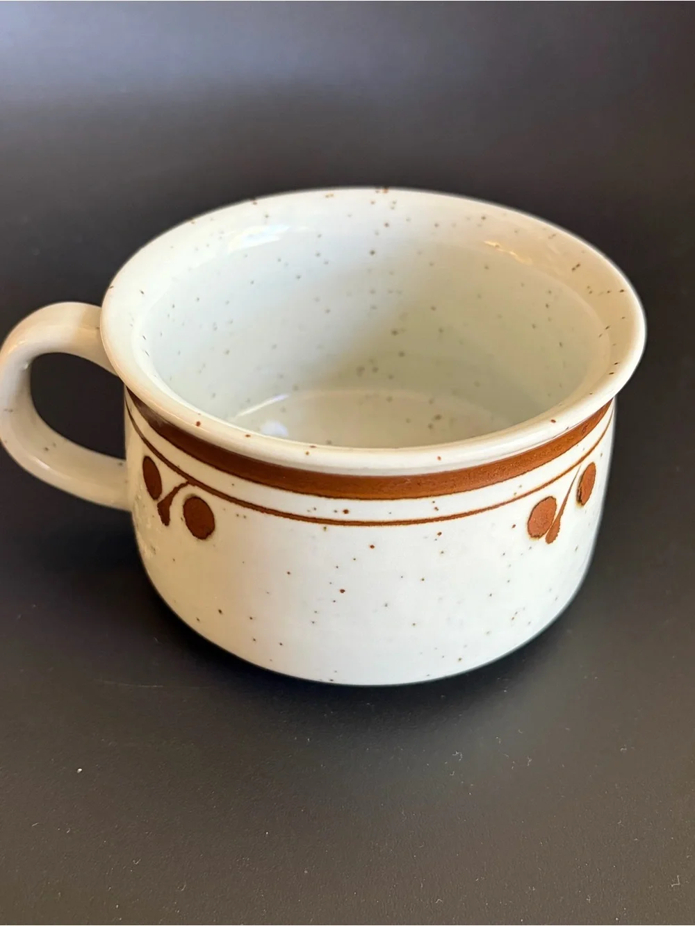 Vintage Otagiri stoneware speckled soup or chili mug